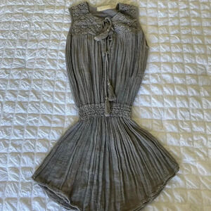 Jen's Pirate Booty Olive Green Smocked Sleeveless Dress